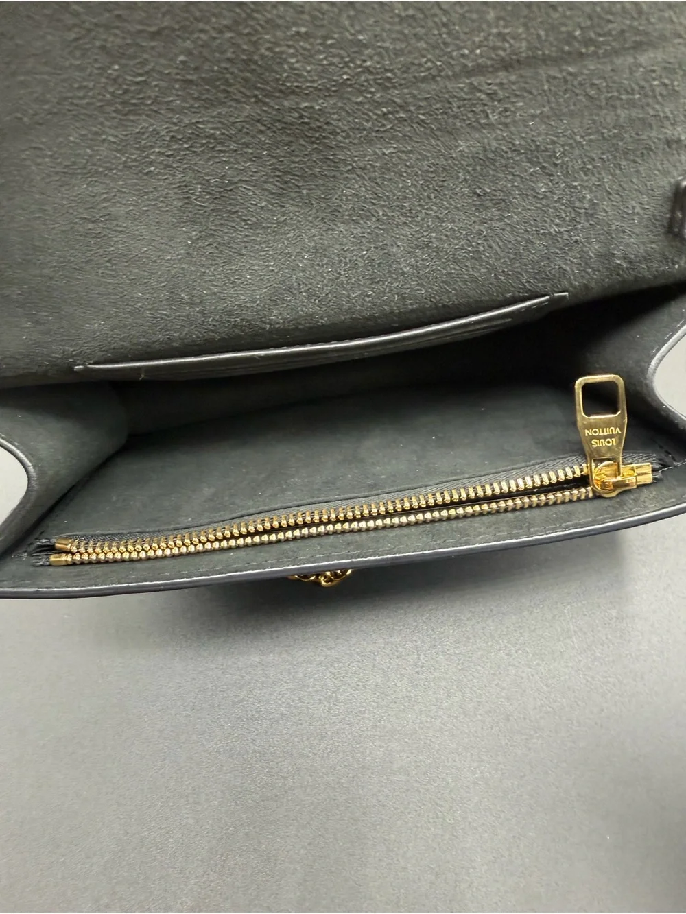 Louis Vuitton Black Blue Jacquard Since 1854 Dauphine Chain Wallet